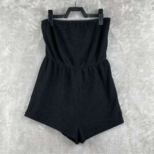 SHEIN PETITE Solid Tube Romper